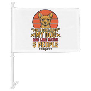 Funny Dog Lover Vintage Quote Vector Design_1 Car Flag