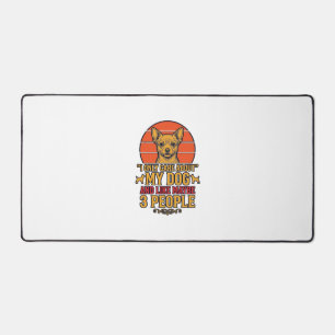 Funny Dog Lover Vintage Quote Vector Design_1 Desk Mat