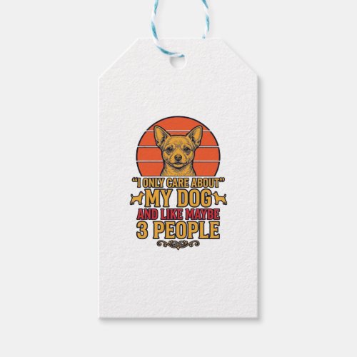 Funny Dog Lover Vintage Quote Vector Design_1 Gift Tags