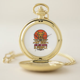 Funny Dog Lover Vintage Quote Vector Design_1 Pocket Watch