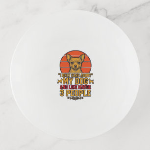 Funny Dog Lover Vintage Quote Vector Design_1 Trinket Tray