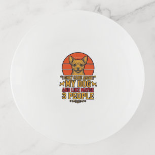 Funny Dog Lover Vintage Quote Vector Design_1 Trinket Tray