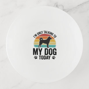 Funny Dog Lover Vintage Sunset Quote Design_1 Trinket Tray