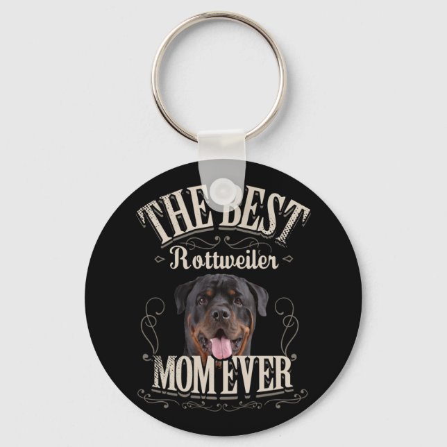 Funny Dog Lover Women | Best Rottweiler Mom Lovers Keychain (Front)