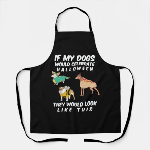Funny Dog Lovers Halloween Puppy Costume Apron