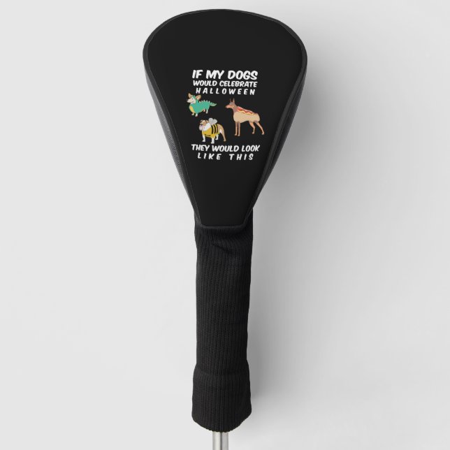 Funny Dog Lovers Halloween Puppy Costume Golf Head Cover (Front)