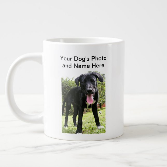 Funny Dog Lover's Photo Giant Coffee Mug (Left)