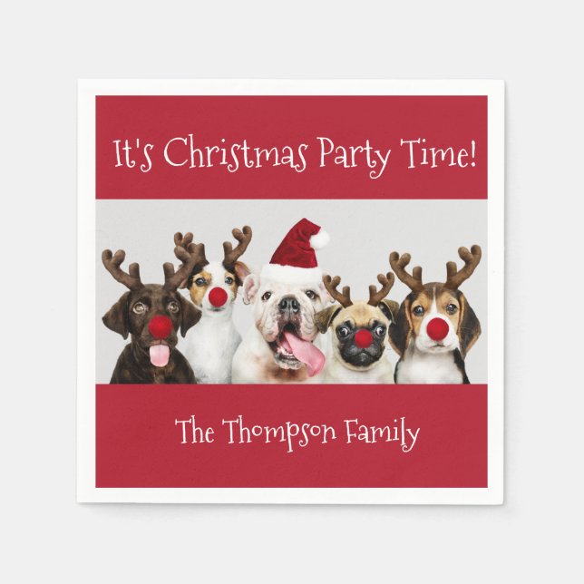 Funny Dog Lovers | With Name Napkins (Front)