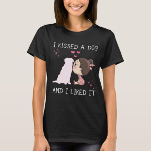 funny dog mom lady gift i like kiss my golden T-Shirt