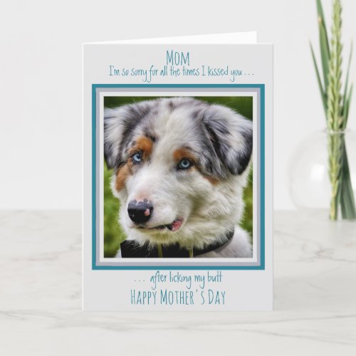 Funny Dog Mom Mothers Day Cute Dog Photo Card