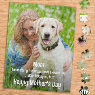 Funny Dog Mom - Mothers Day Dog - Cute Pet Photo Jigsaw Puzzle