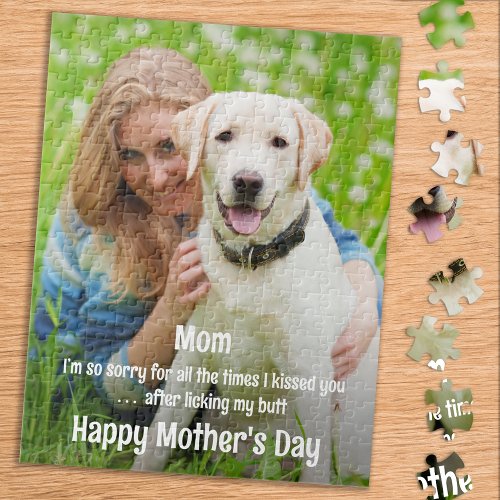 Funny Dog Mom _ Mothers Day Dog _ Cute Pet Photo Jigsaw Puzzle