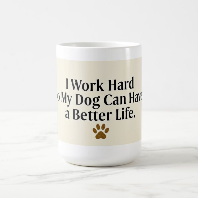 Funny Dog Mom Mug – 15 oz with Minimalist Text (Center)