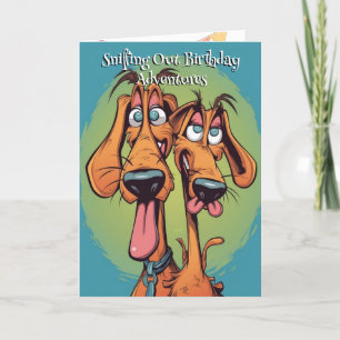 Funny Dog Monster: Houndog Hydra Birthday Letterpress Thank You Card