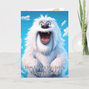 Funny Dog Monster: Sniffy the Yeti Birthday Thank You Card