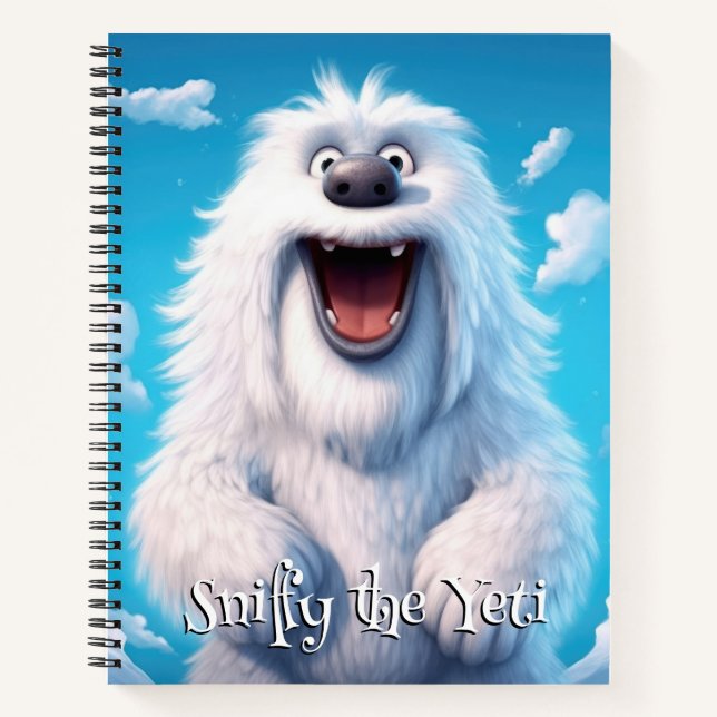 Funny Dog Monster: Sniffy the Yeti Notebook (Front)
