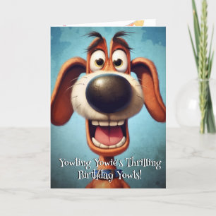 Funny Dog Monster: Yowling Yowie Birthday Letterpress Thank You Card