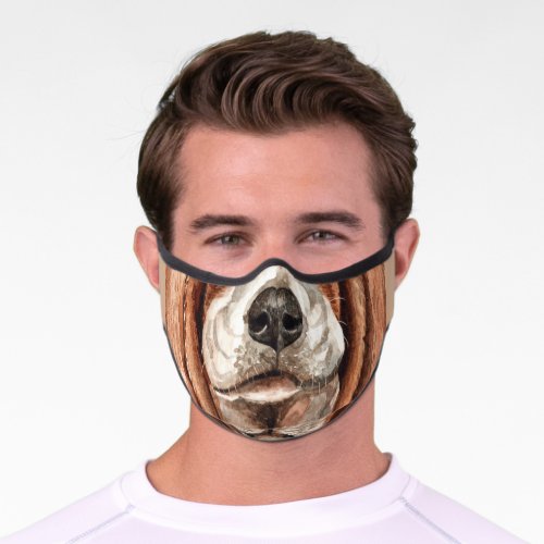 funny dog mouth nose overlay  basset hound premium face mask