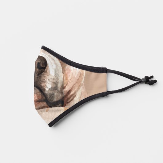 funny dog mouth nose overlay | bulldog premium face mask (Left)