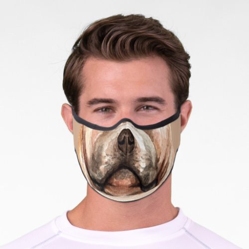 funny dog mouth nose overlay  bulldog premium face mask