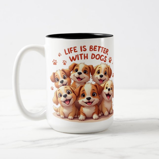 Funny Dog Mug Birthday Gift Idea Cute Dog Mom Gift (Left)