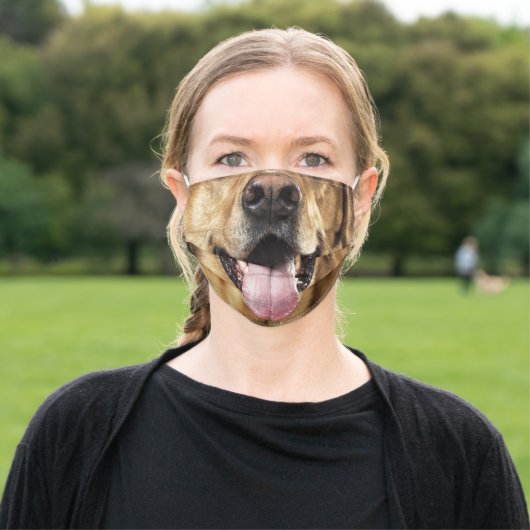 Funny Dog Nose Close Up Cloth Face Mask (Outside)
