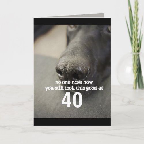 funny dog nose custom  birthday card humor