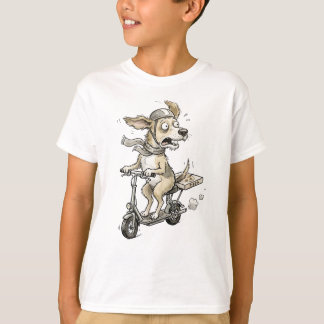 Funny dog on scooter T-Shirt
