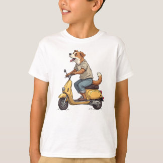Funny dog on scooter T-Shirt