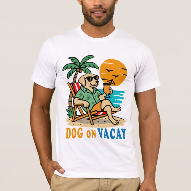 Funny Dog on Vacation T-Shirt | Cute Summer (Front)