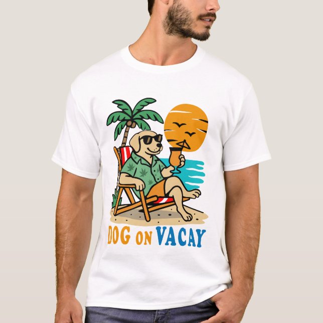 Funny Dog on Vacation T-Shirt | Cute Summer (Front)