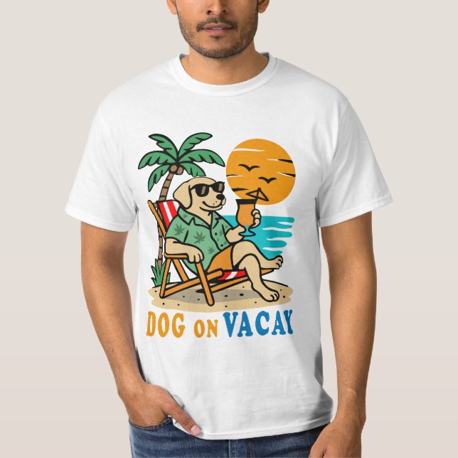 Funny Dog on Vacation T-Shirt | Cute Summer (Front)