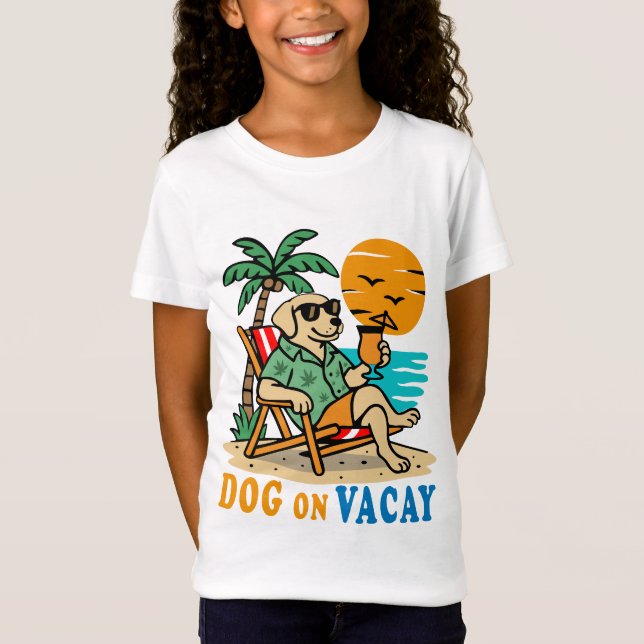 Funny Dog on Vacation T-Shirt | Cute Summer (Front)