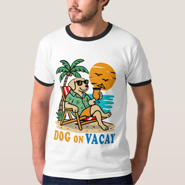 Funny Dog on Vacation T-Shirt | Cute Summer (Front)