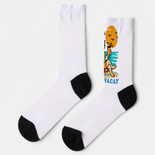 Funny Dog on Vacation T-Shirt Cute Summer Socks