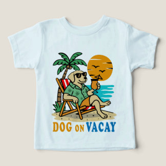 Funny Dog on Vacation T-Shirt | Cute Summer Toddler T-shirt
