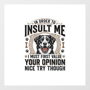 Funny Dog Opinion Vintage T-Shirt Design_1 Floor Decals