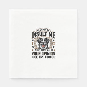 Funny Dog Opinion Vintage T-Shirt Design_1 Napkins