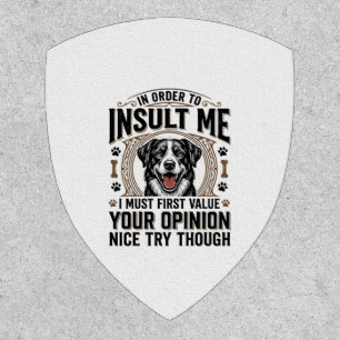 Funny Dog Opinion Vintage T-Shirt Design_1 Patch