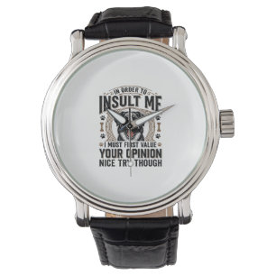 Funny Dog Opinion Vintage T-Shirt Design_1 Watch