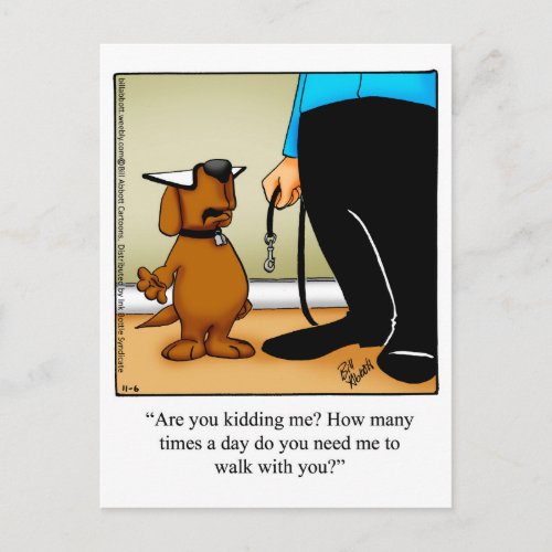 Funny Dog Owner Postcard