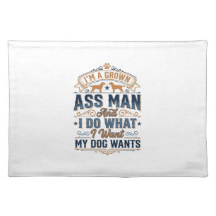 Funny Dog Owner Quote Vintage Vector Design_1 Cloth Placemat