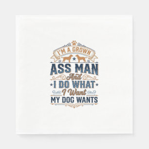 Funny Dog Owner Quote Vintage Vector Design_1 Napkins