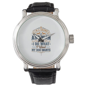 Funny Dog Owner Quote Vintage Vector Design_1 Watch