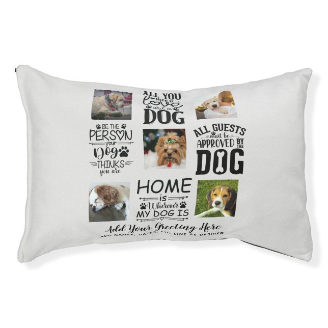 Funny Dog Owner Quotes PHOTO COLLAGE Keepsake GIFT Pet Bed (Front)