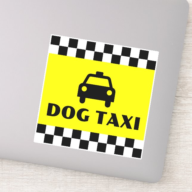 Funny Dog Owner Taxi Driver Vehicle Sticker (Detail)