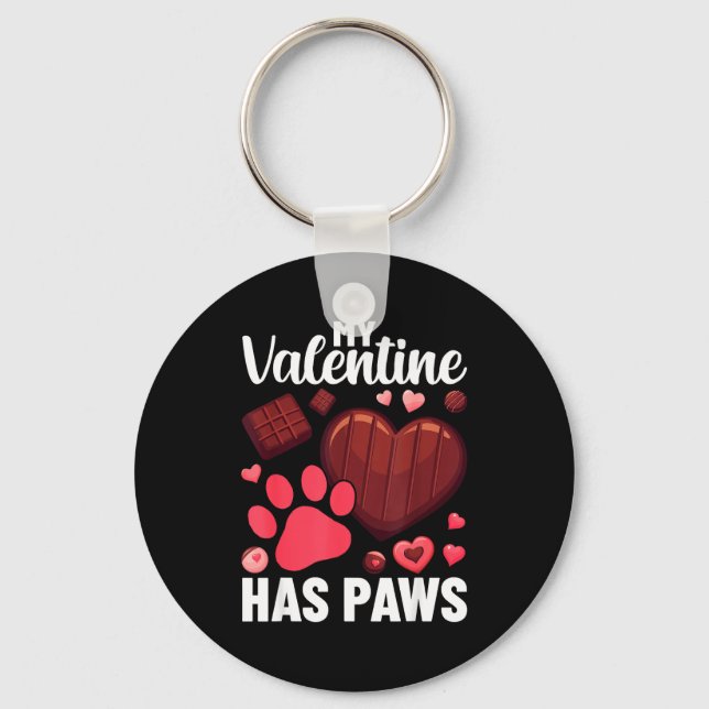 Funny Dog Owner Valentines Day Heart Women Girls  Keychain (Front)