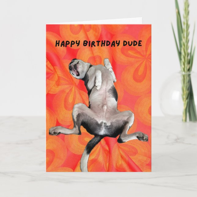 Funny Dog Party Animal Happy Birthday Card (Front)