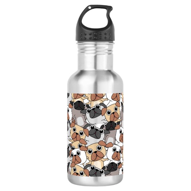 Funny Dog Pattern Stainless Steel Water Bottle (Front)