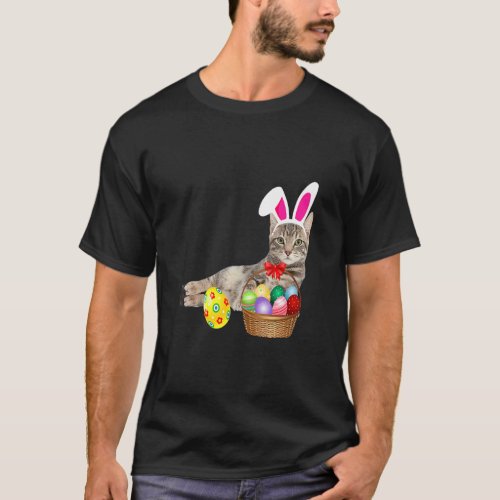 Funny Dog Paw Bunny Happy Easter Day Cat Mom Dad P T_Shirt